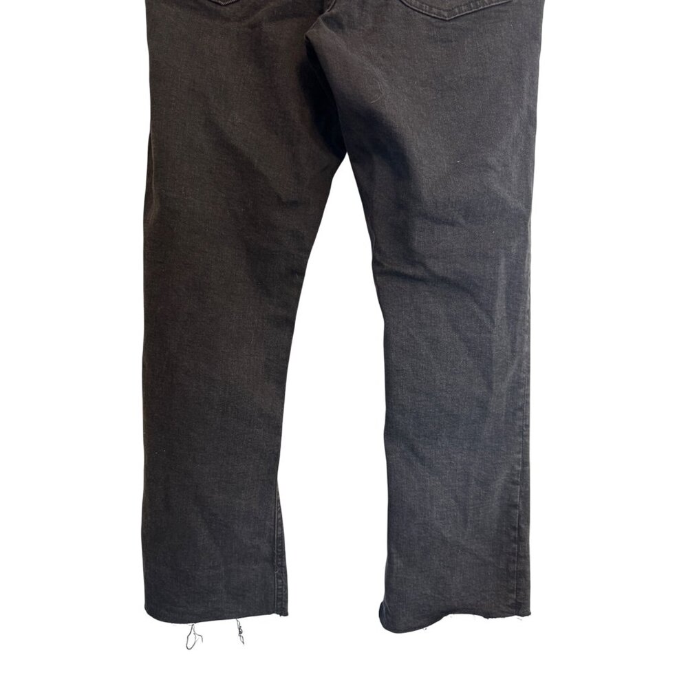 2/$30 ZARA Black Denim 6 The Dreed Flare Jeans Raw Hem & Button Fly - Picture 11 of 14